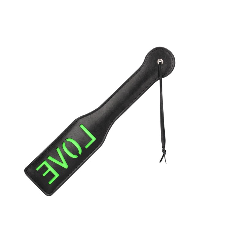 'Love'' Paddle - Glow in the Dark - Black/Neon Green